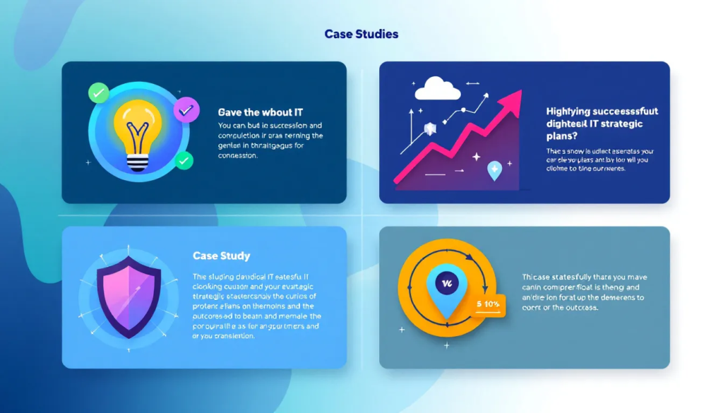 Case studies highlighting successful IT strategic plans and their outcomes.