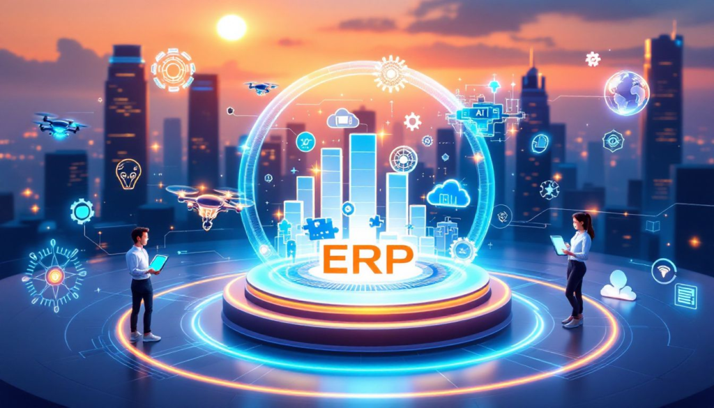 Emerging trends in ERP systems showcasing innovative technologies.