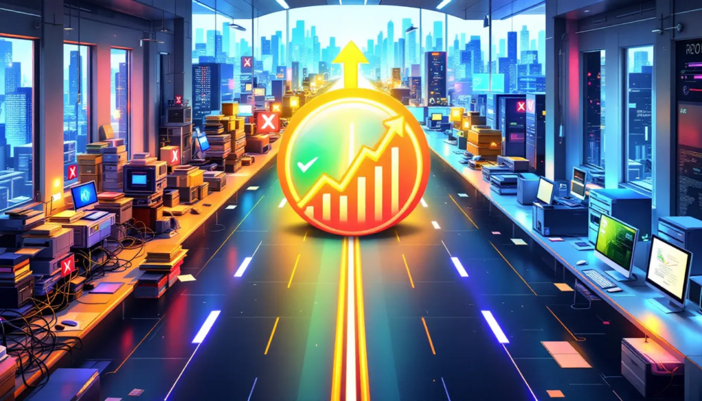 An illustration showcasing enhanced productivity through streamlined IT processes.
