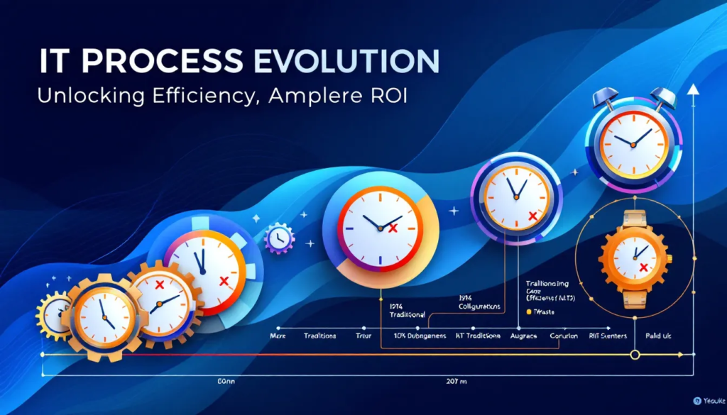 A chart comparing operational costs of traditional vs streamlined IT processes.